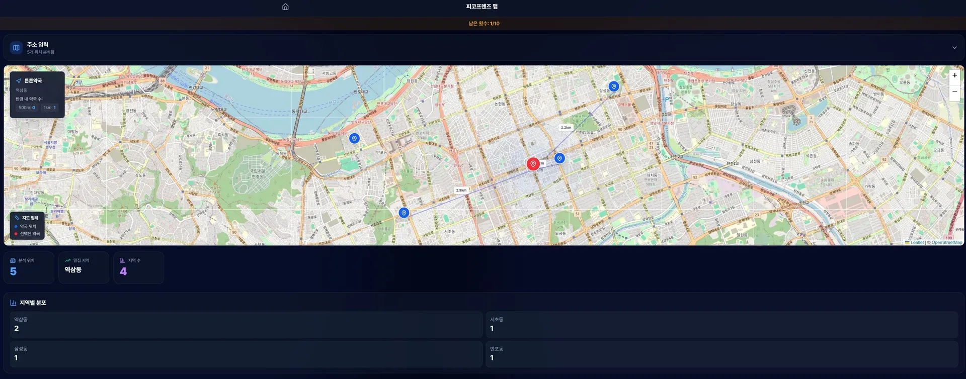 위치 데이터 기반 약국 시장 분석